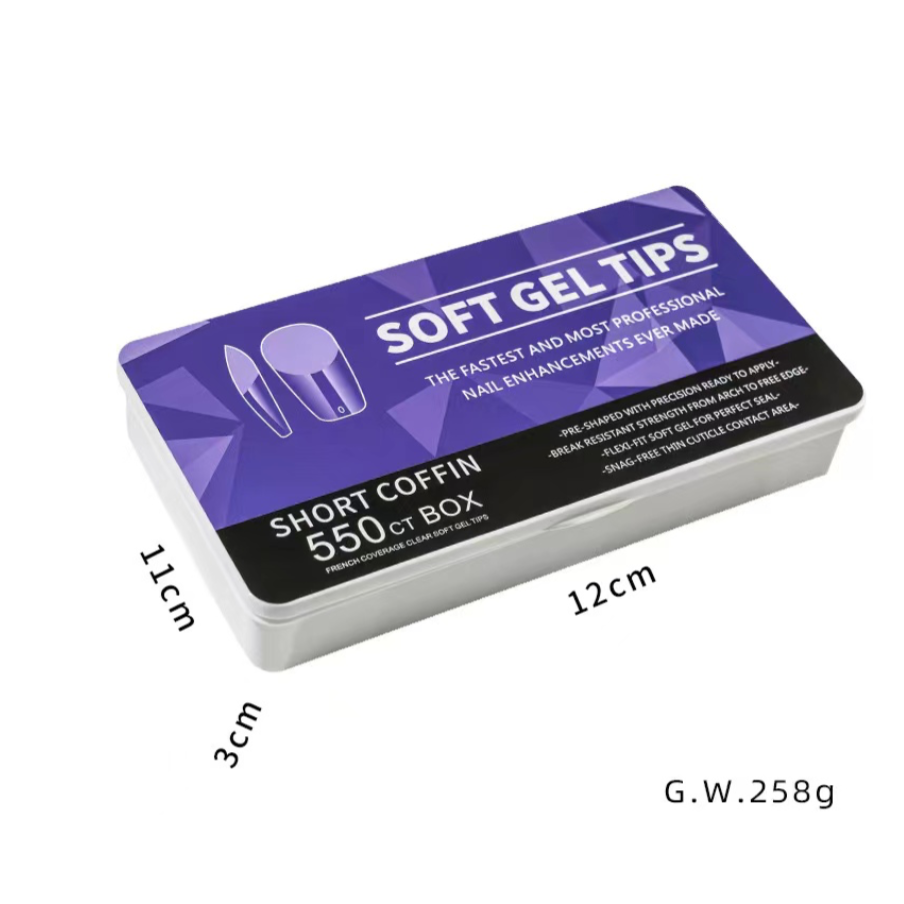 Short Coffin Full Cover Tips 550pcs