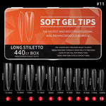 Long Stiletto Soft gel Tips