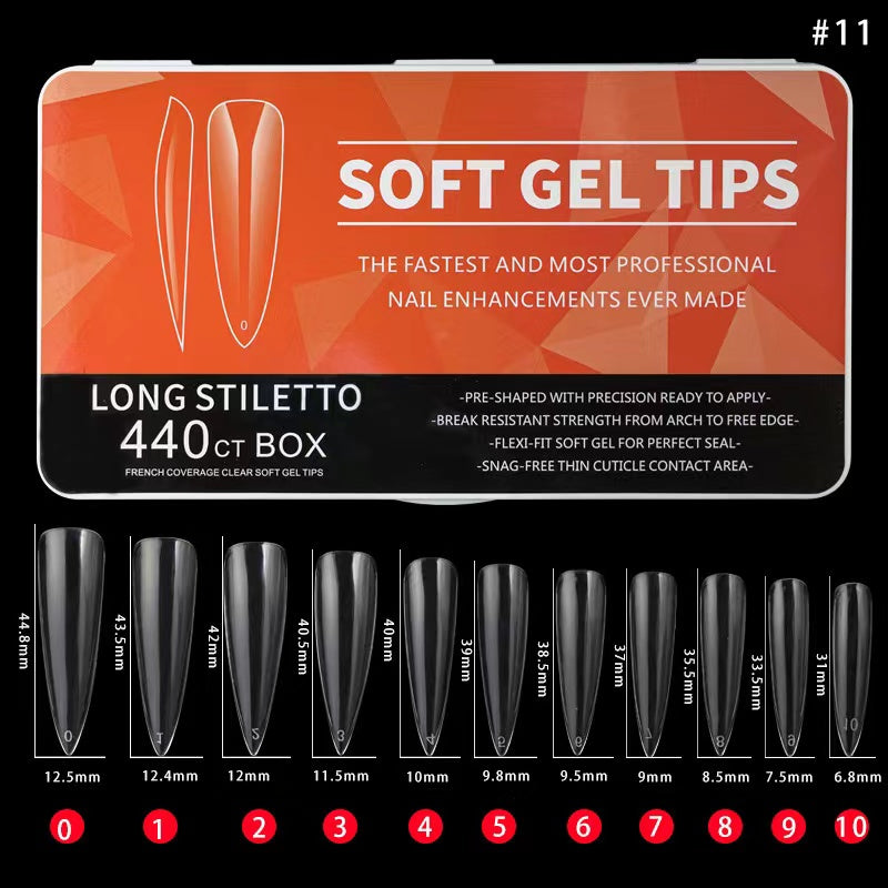 Long Stiletto Soft gel Tips