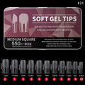 Medium Square Full Cover Soft Gel Tips 550pcs