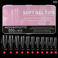Medium Stiletto Full Cover Soft gel Tips 550PCS