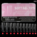 Medium Stiletto Full Cover Soft gel Tips 550PCS