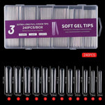 Extra Long Square Full Cover Soft Gel Tips 240PCS