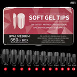 Oval Medium Full Cover Soft Gel Tips 550pcs