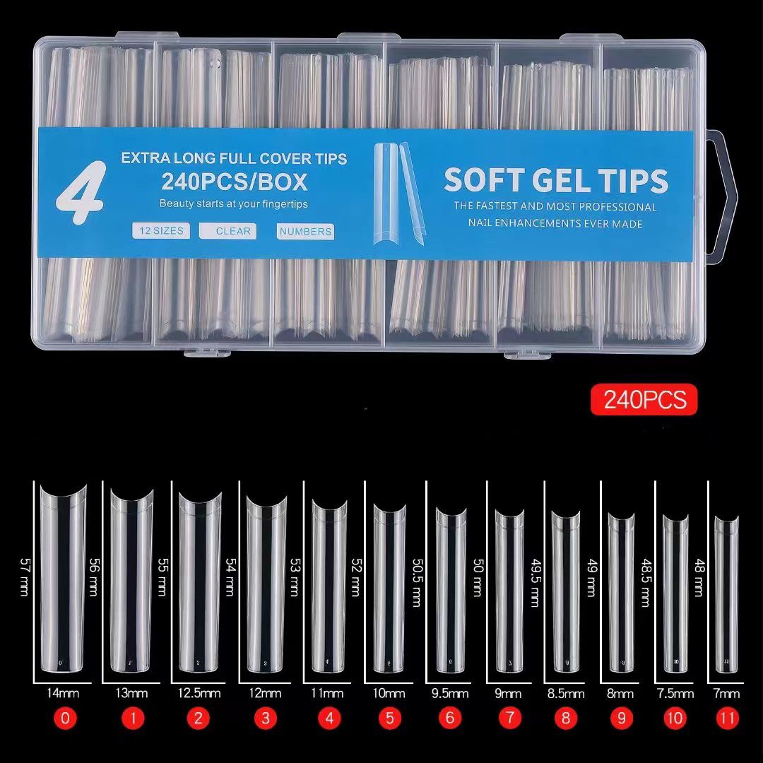 Acrylic Medium Square Soft Gel Tips 240pcs