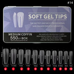 Medium Coffin Full Cover Soft gel Tips 550PCS