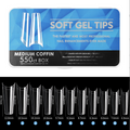 Acrylic Medium Coffin Soft Gel Tips 550pcs