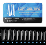 Acrylic Medium Coffin Soft Gel Tips 550pcs