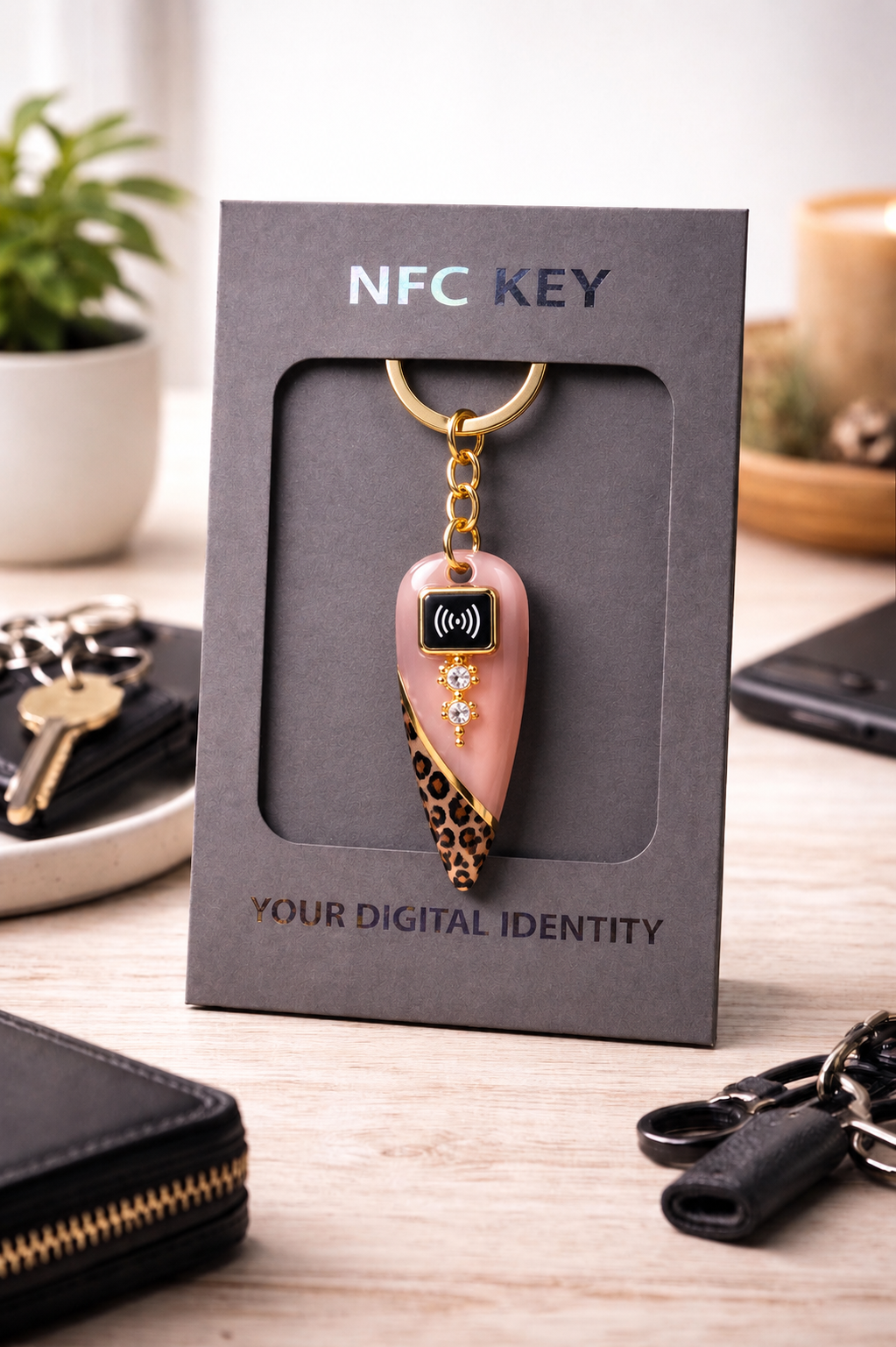 NFC Custom Nail Keychain