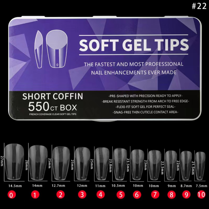 Short Coffin Full Cover Tips 550pcs