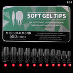 Medium Almond Full Cover Soft Gel Tips 550PCS